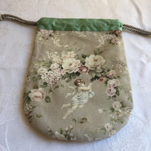 Handmade Cotton and Silk Reticule With Artist Designed Fabric, White ...