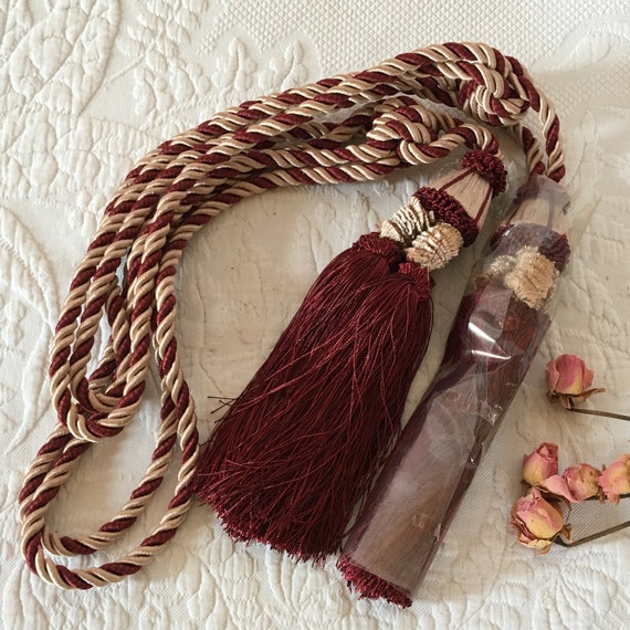 Set of 2 Double Corded Tassel Tiebacks for Curtains or Tapestries in 4 Colours