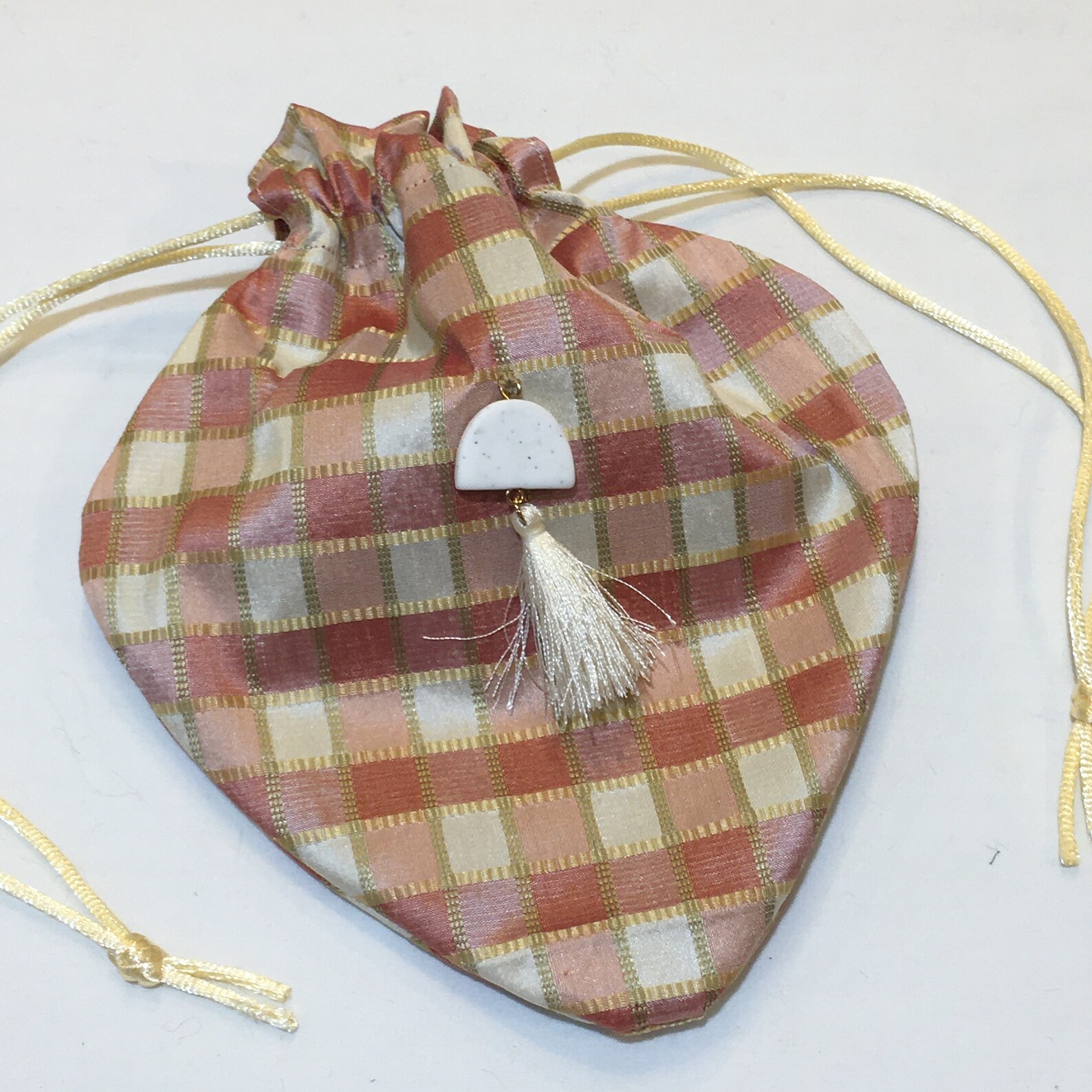 Handmade Silk Reticule Purse. Paisley or Check or Plaid Design Small ...