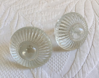 Victorian Glass Knob to Screw on Flat End Screw for Opening Door. Decorative Knob. Use in Crafting a Wall Board for Hanging. One Knob.
