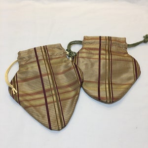 Handmade Silk Reticule Purse. Paisley or Check or Plaid Design Small ...