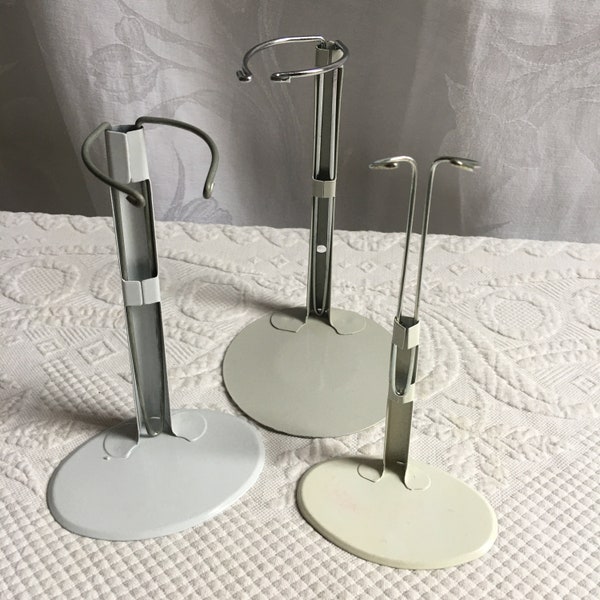 Vintage Doll Stand. Choose White, Gray or Cream. Round or Oval Base Doll Stand. Small Doll Stands.