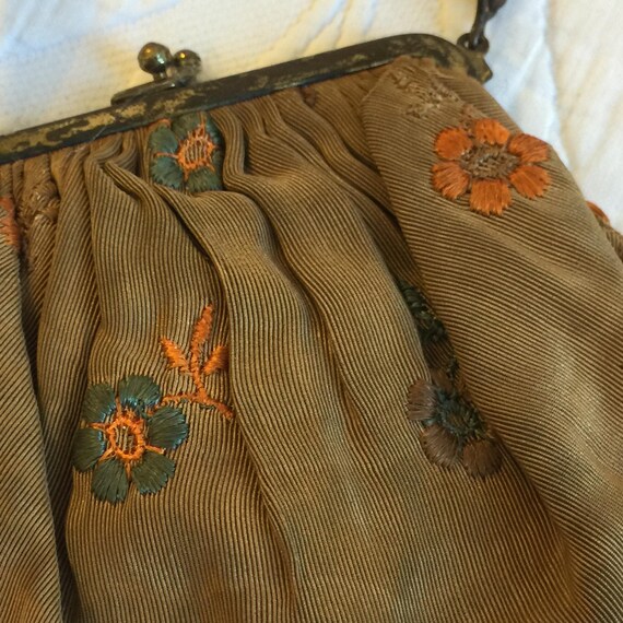 Vintage Embroidered Grosgrain Lipstick or Coin Pu… - image 2