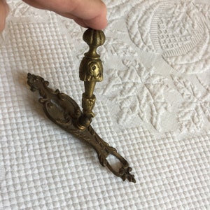 Vintage Brass Key Cover Door Knocker. Victorian Door Ornament. Architectural Hardware in Fancy Design.
