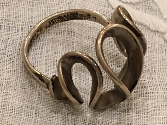 Vintage Sterling Silver Swirling Twists Ring. Han… - image 5