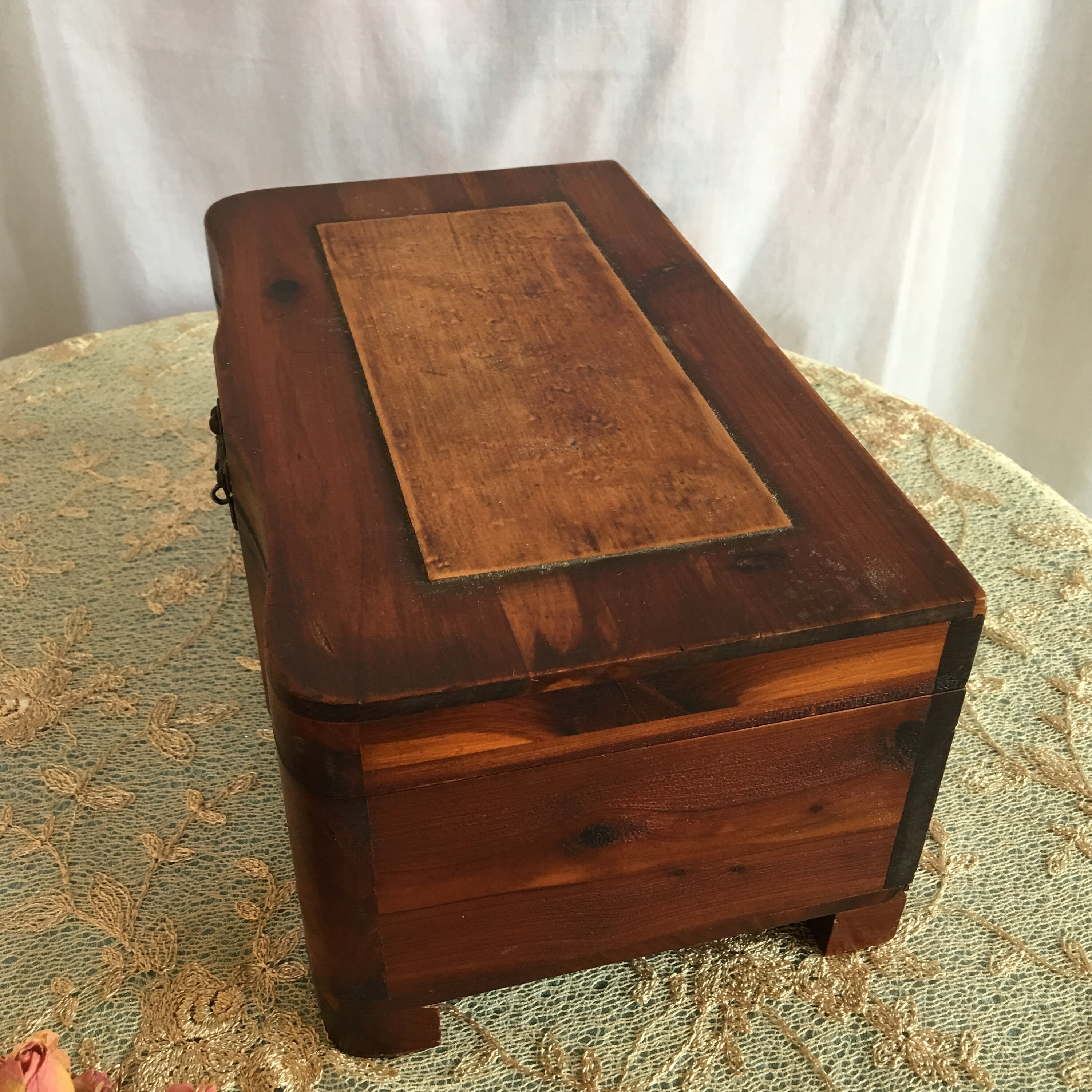 Vintage Keeper Inlaid Cedar Chest With Shaped Feet. Beautiful Etsy