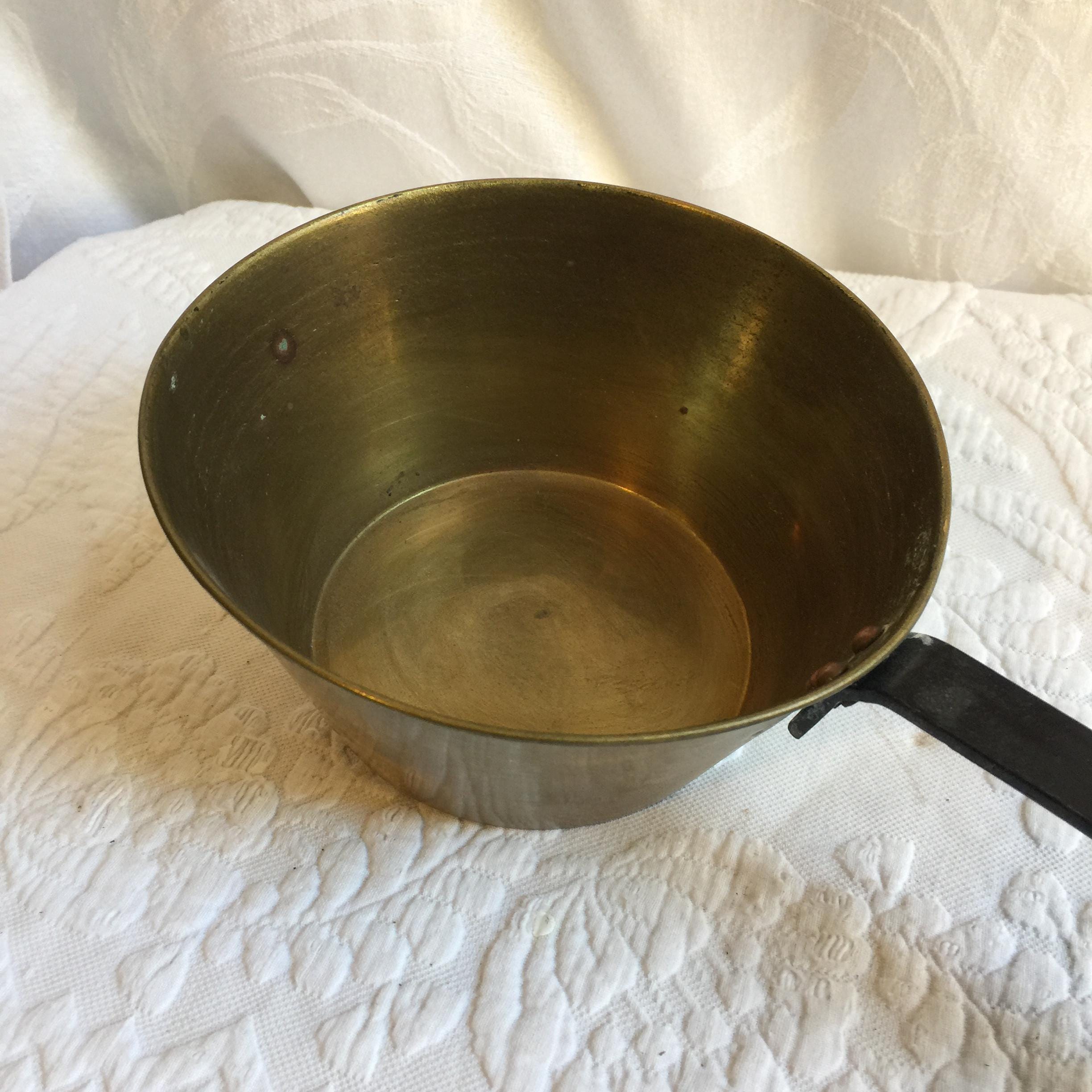 vintage-brass-and-wrought-iron-large-dipper-pot-open-hearth-cooking