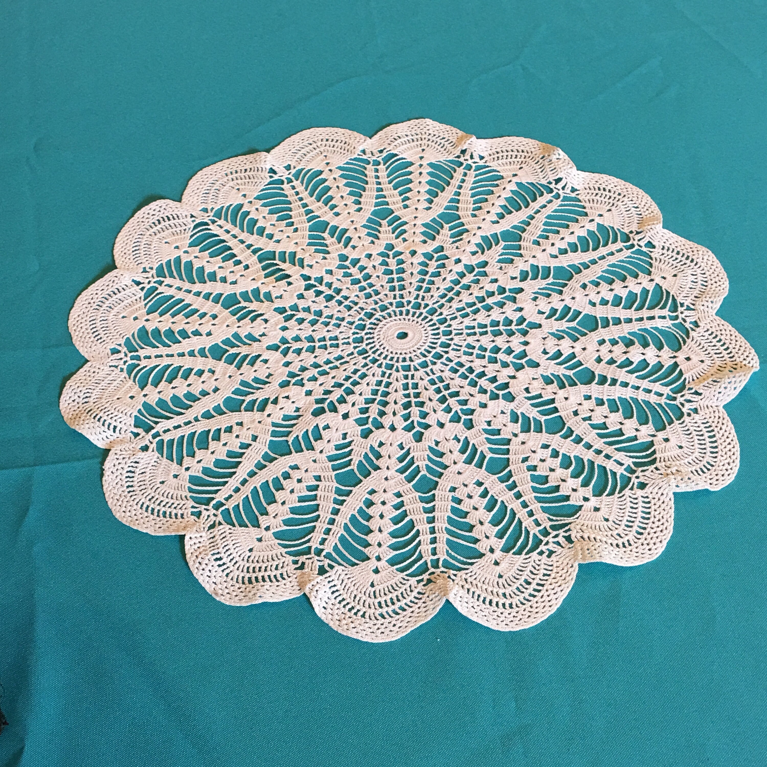 Vintage Cotton Crocheted Table Topper Centerpiece Doily. Etsy Ireland