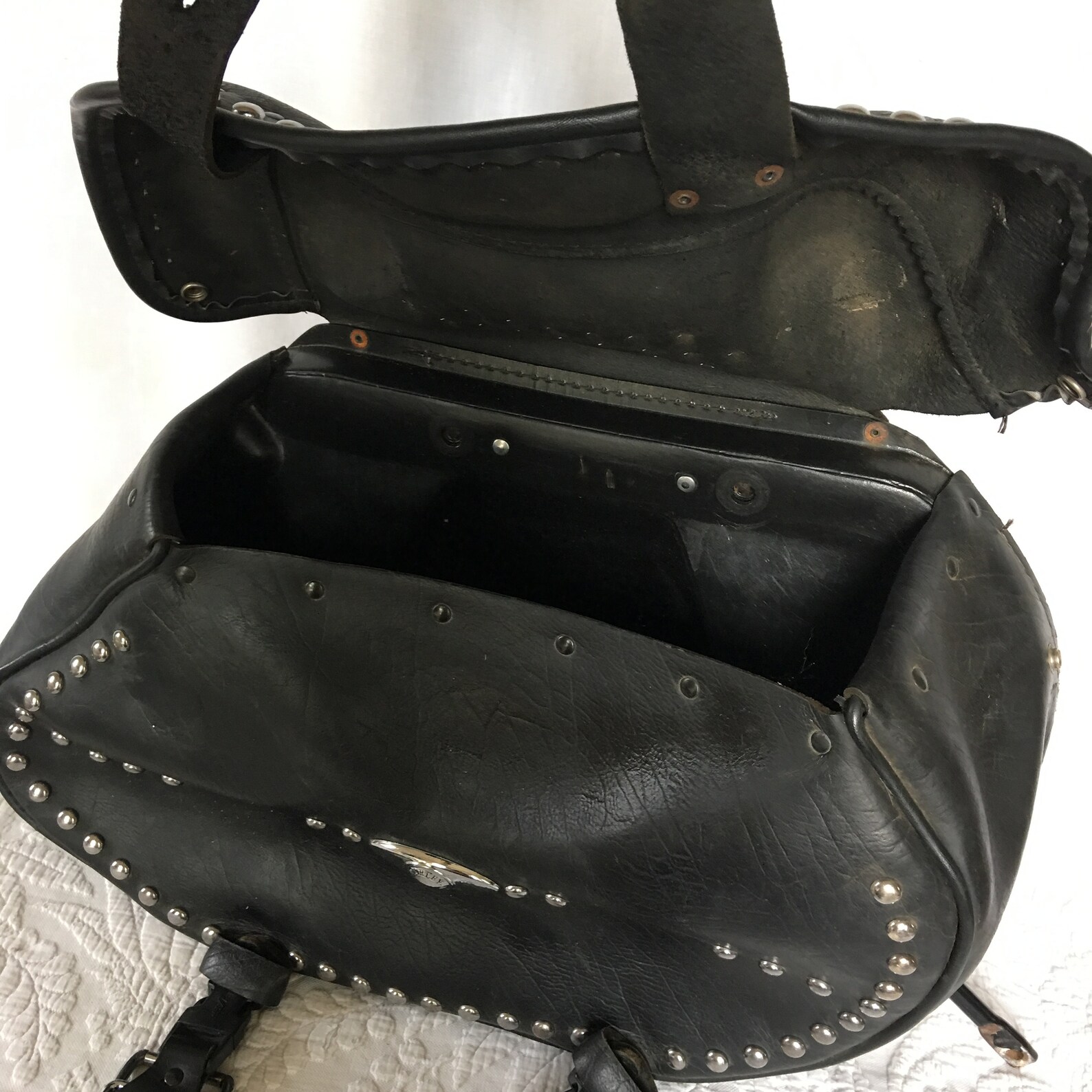 Vintage Pr Harley Davidson Leather Saddlebags With Stud Etsy Denmark