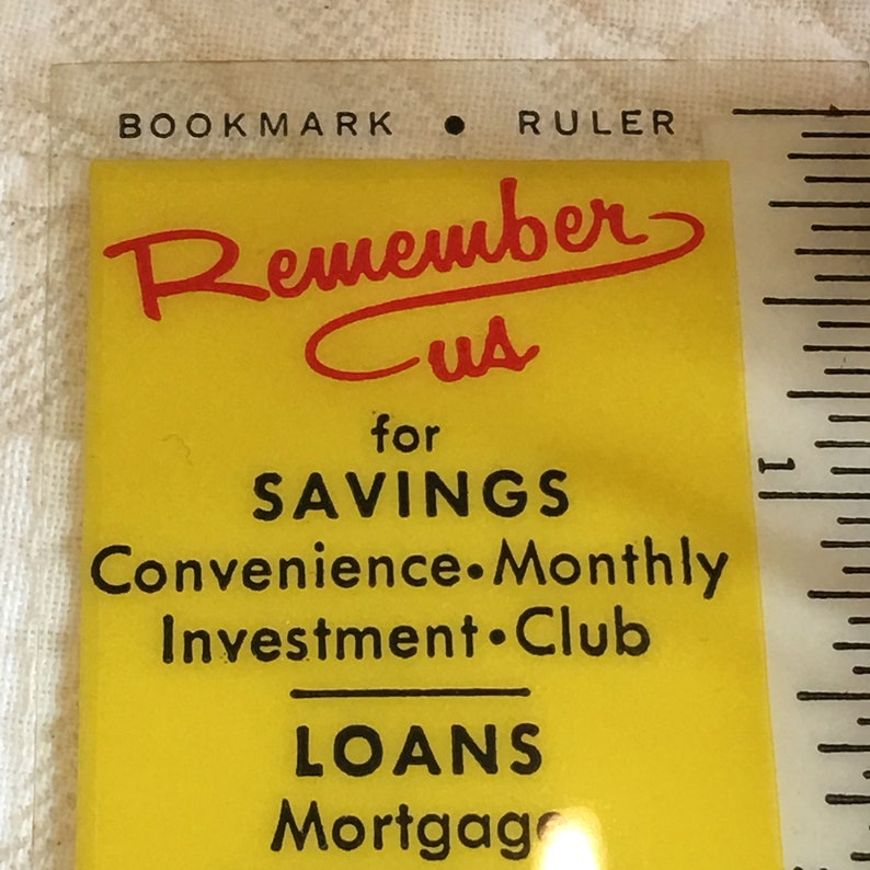 Vintage 1950s Bookmark Rules. Roger Williams Savings and Loan Association Give Away Ruler Bookmark. Savings and Loan Advertising Give-Away. image 2