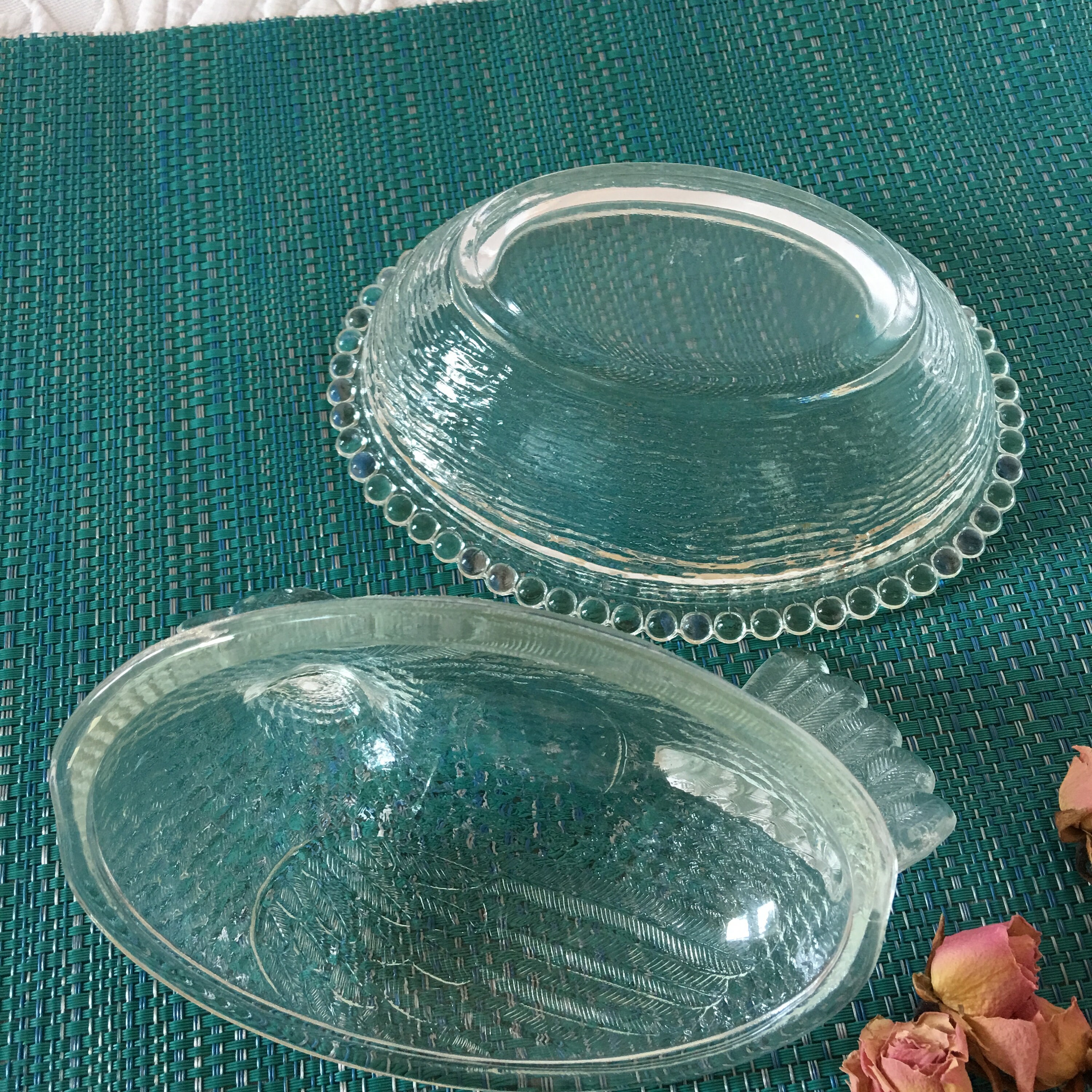 Vintage Clear Glass Hen Dish. Chicken On Nest Lid and Dish. Etsy