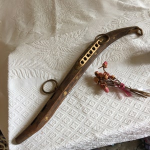 Vintage Horse Hames in Wood and Painted Gold Metal. Horse Collar Harness. Equestrian Decoration.