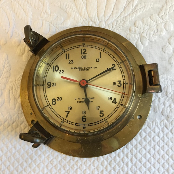 Vintage Chelsea Clock Co. Boston Porthole Clock. U. S. Maritime