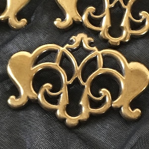 Vintage 6 Gold Decorative Hardware Ornaments. These Are Not Pulls but Decorative Ornaments.