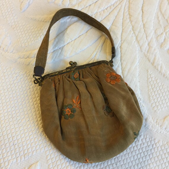 Vintage Embroidered Grosgrain Lipstick or Coin Pu… - image 7