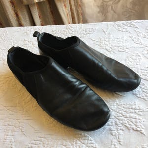 Vintage Black Size 9 Leather Split Sole Dance Shoes. Women&#39;s Dance Shoes. Leather Front and Back With Stretch Sides or Choose Tie Up Style.