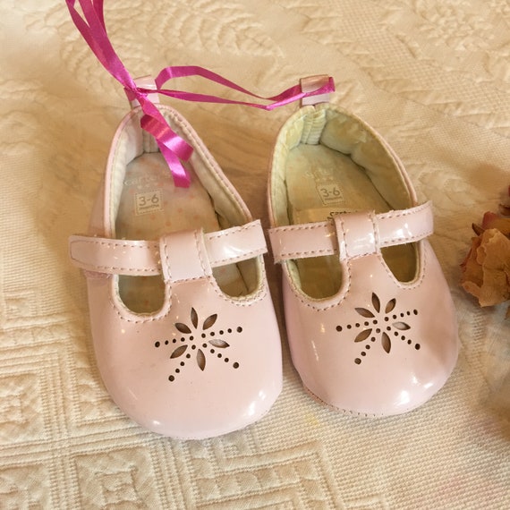 Vintage Carters 3 6 Mo Pink Patent Look Baby Shoes. Great for Doll or Baby Girl. Etsy