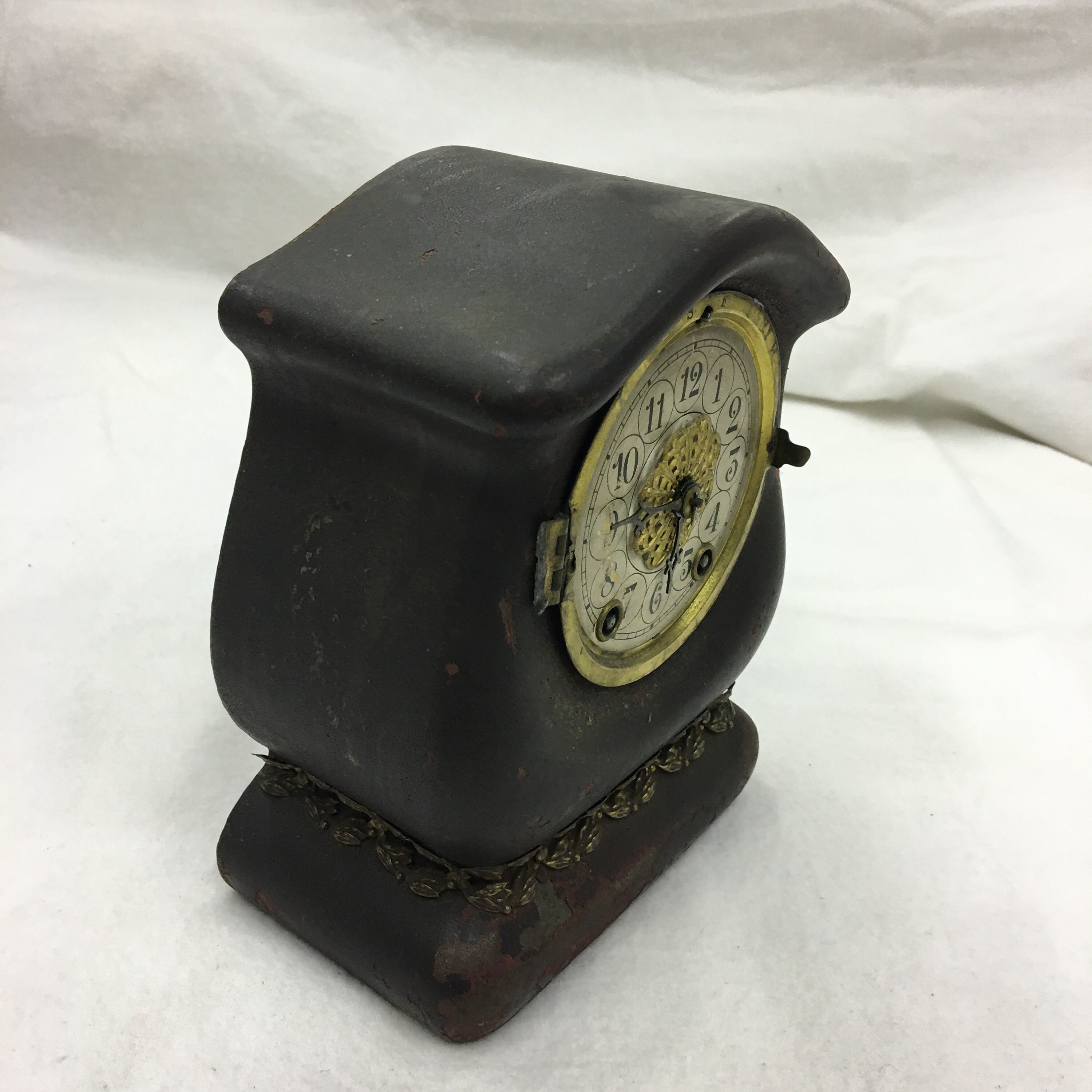 Antique 1891 Waterbury Clock Co. Mantel Clock. Metal Case