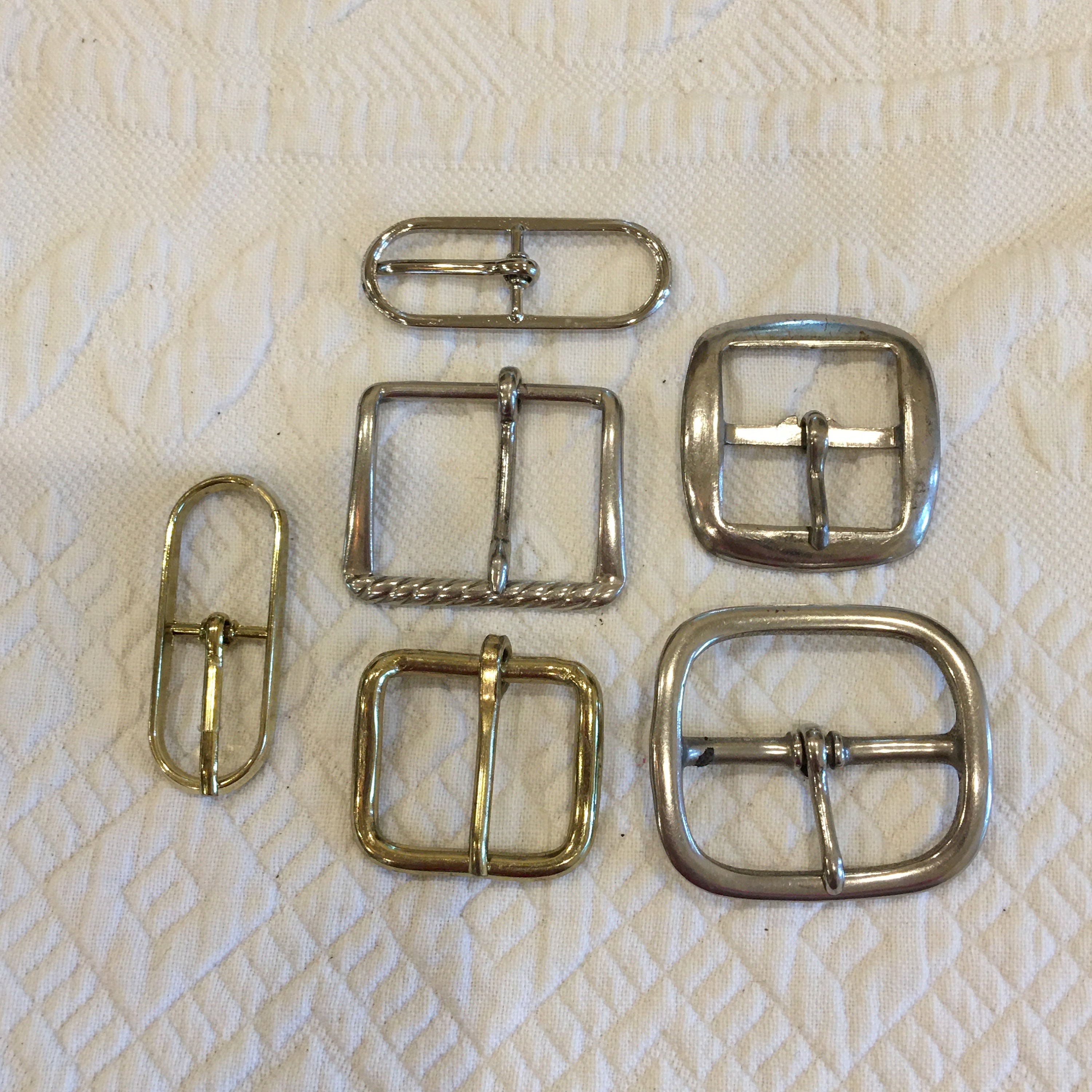 Vintage 6 Belt Buckle Collection. Metal 