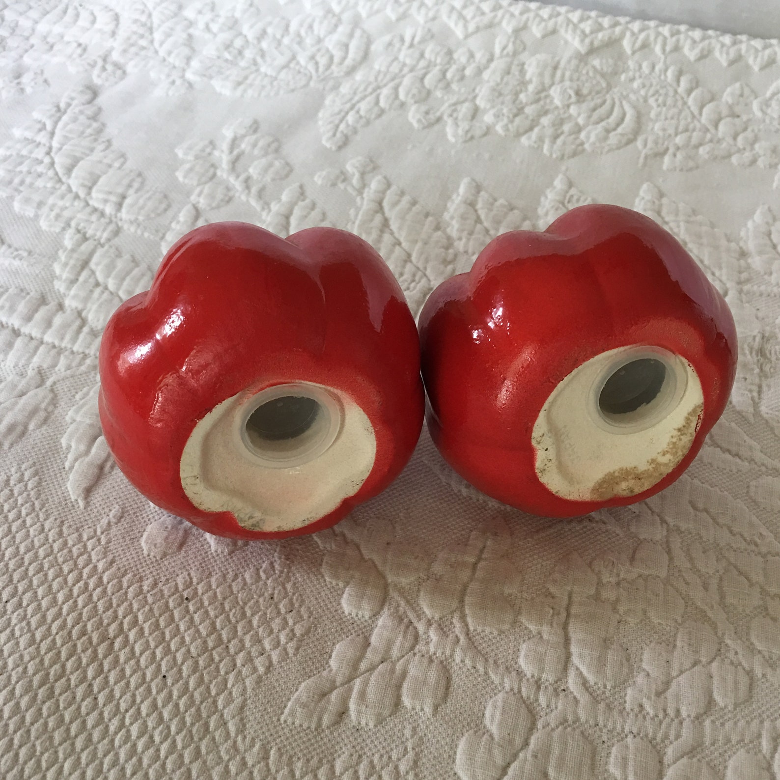 Vintage Red Tomato Salt and Pepper Shakers. Ceramic Red Etsy