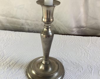 Vintage Pewter Candlestick. Great for Farmhouse, Rustic or Primitive Decor. Centerpiece Candlestick.