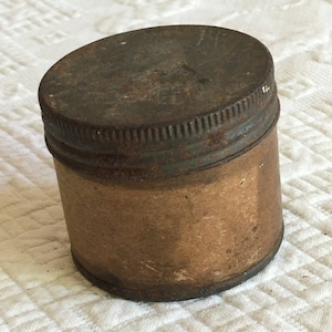 Antique Can From R.C. Can Co. St Louis, MO. Metal Top and Bottom and Cardboard Can. Screw Off Top. Nuts and Bolts Can.