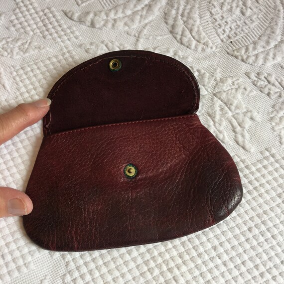 Vintage Leather Pouch. Snap Closure. Handy Coin o… - image 2