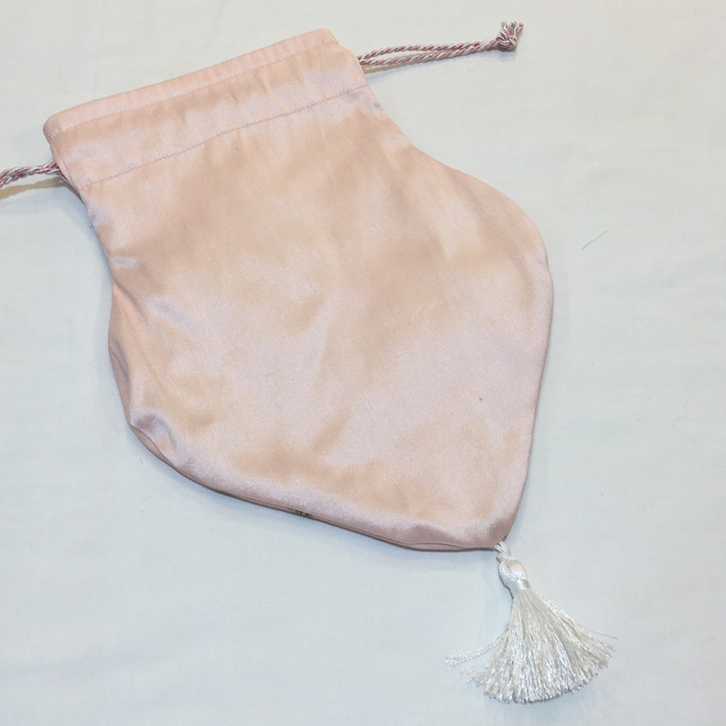 Handmade Cotton and Silk Reticule With Artist Designed Fabric, White ...