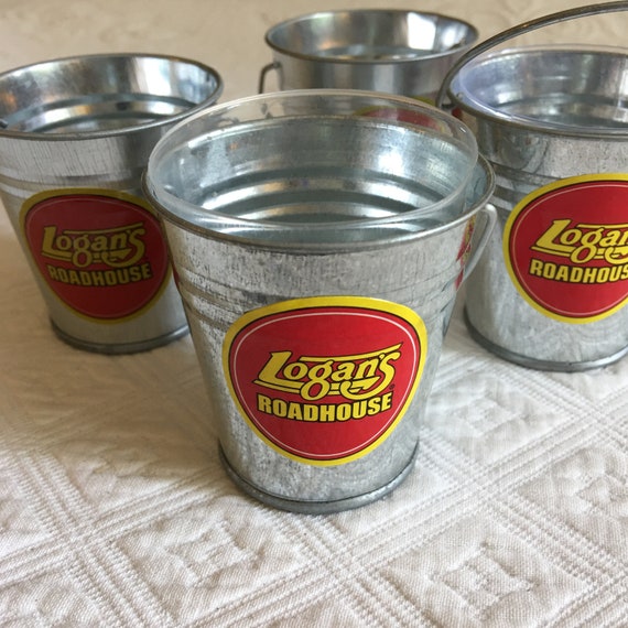Vintage 4 Logans Roadhouse Mini Tin Peanut Buckets With Etsy