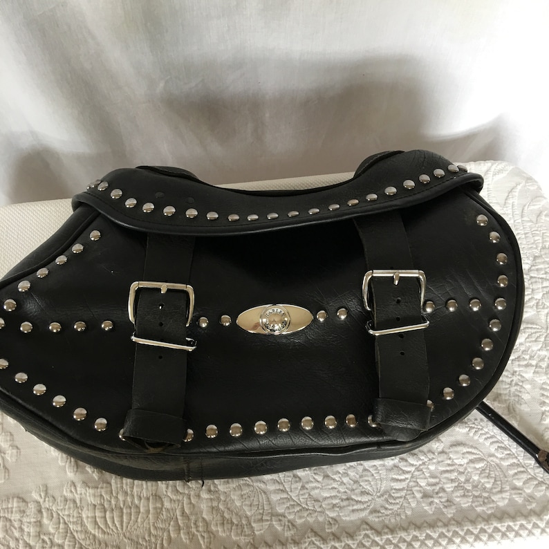Vintage Pr Harley Davidson Leather Saddlebags With Stud Etsy