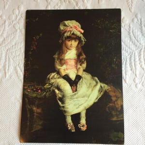 Grabado de obra maestra de Cherry Ripe de John Everett Millais, 1829-1896. Grabado de un óleo sobre lienzo. Original en colección privada.