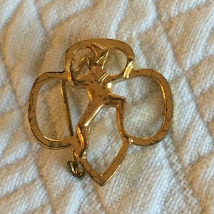 Vintage Girl Scouts Pin Open Outline Shape with Figure Inside. Girl Scouts Pin. Choose Finish on Pin.
