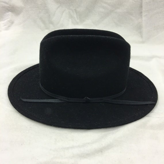 Vintage Black Wool Felt Hat. Size Medium WPL 4384… - image 3