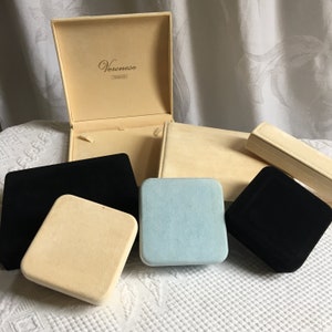 Vintage Veronese Collection Jewelry Presentation Storage Box. Choose One Box. Black, Light Blue or White. Some w/ Jewelry Travel Pouches.