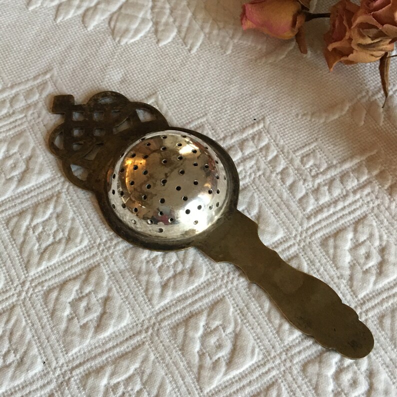 Vintage Brass Tea Strainer. Loose Leaf Tea Strainer . Etsy