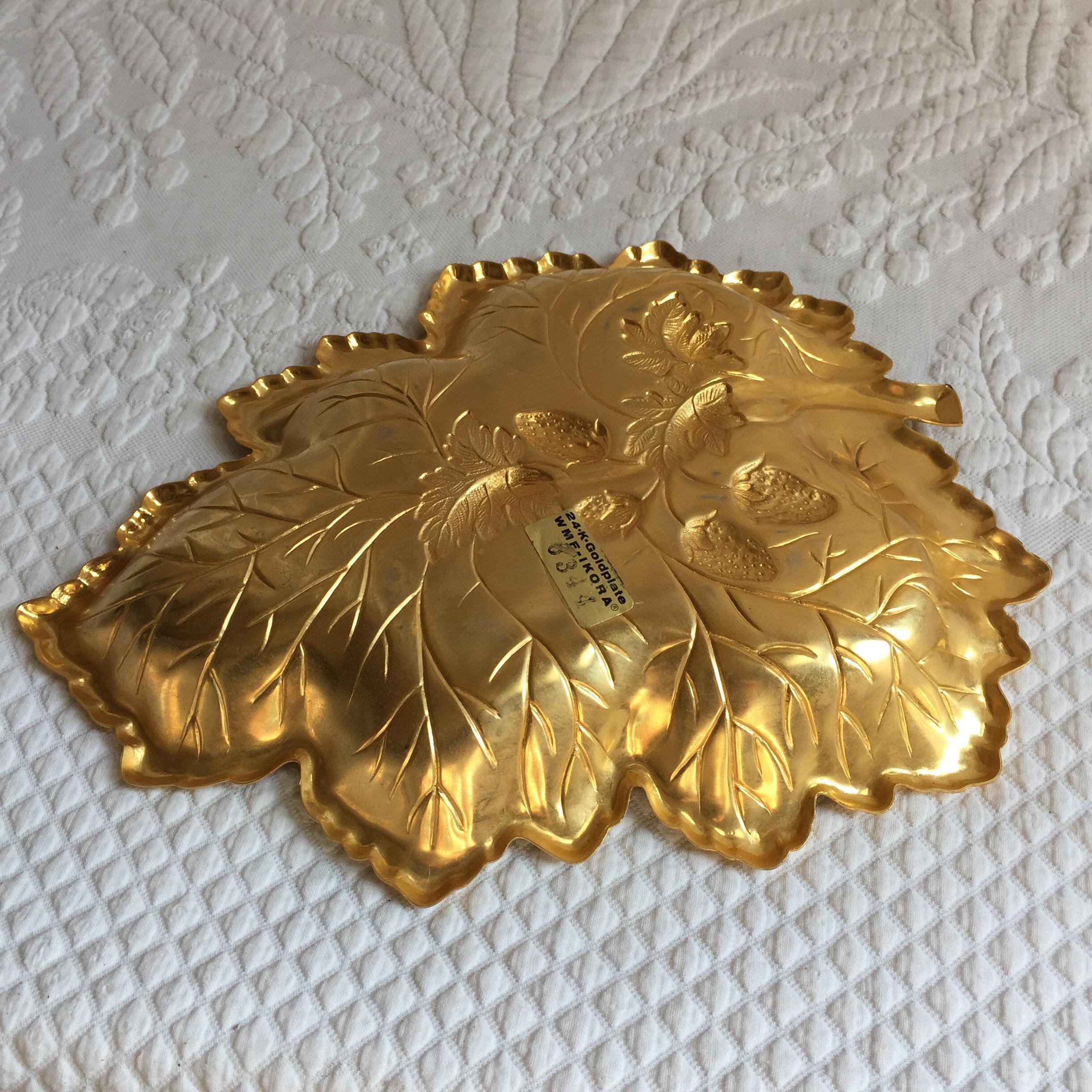 Vintage 24-K Goldplate WMF-IKORA Strawberrys Molded in Large Gold 