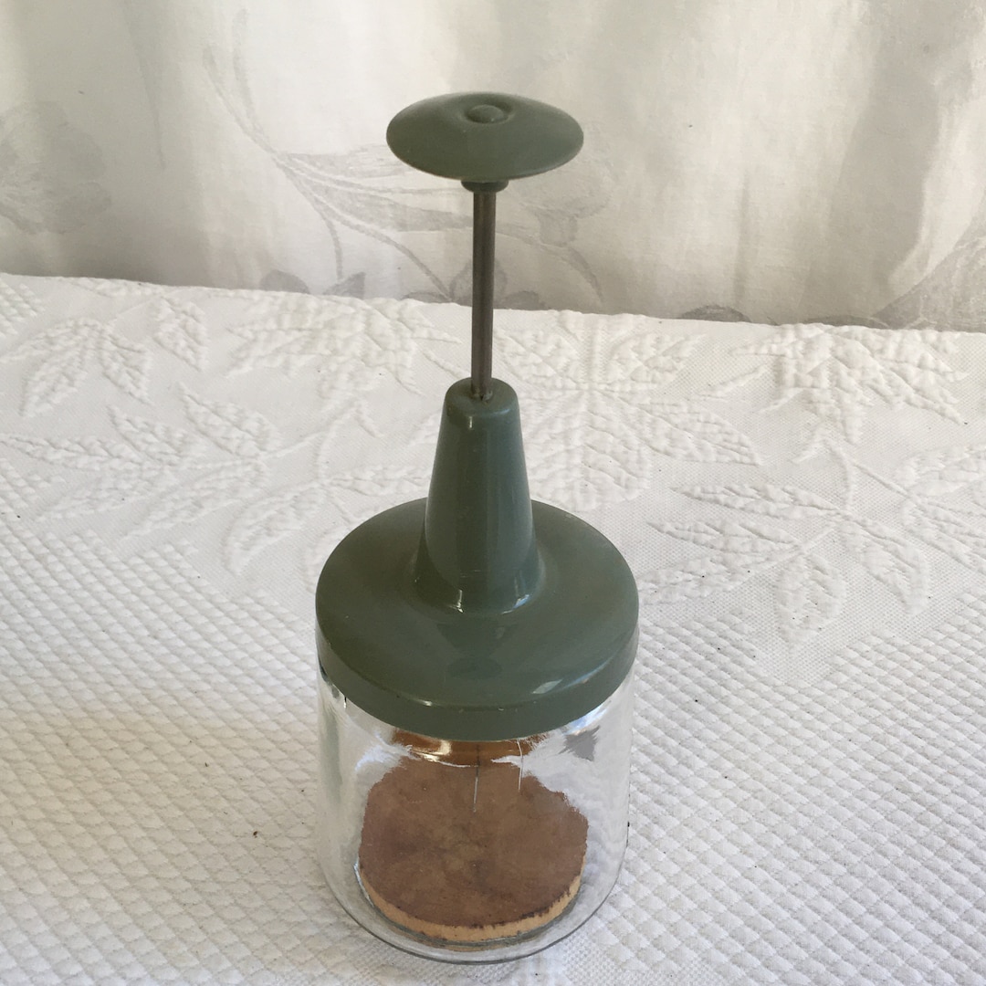 Vintage Food Chopper. 1950 Androck Chopper. Glass Jar W/ Plastic Screw