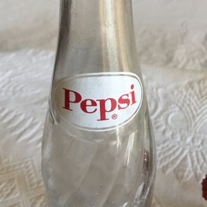 Vintage 1961 Pepsi Cola Bottle. Swirling Fluted Designed Glass. Paint ...