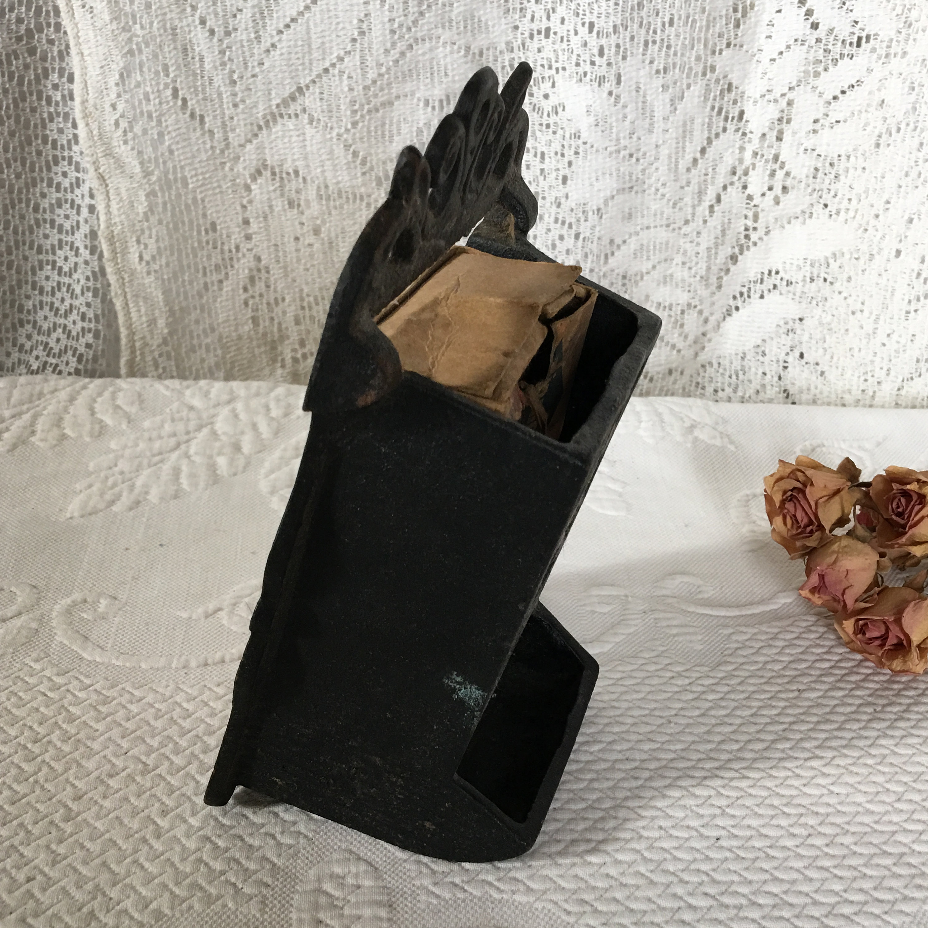 Antique Wall Cast Iron Match Box Holder. Openwork Decorative Etsy