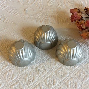 Vintage Art Deco Molds. 3 Silver Tin Art Deco Jello Molds. Charming Design for Molds.