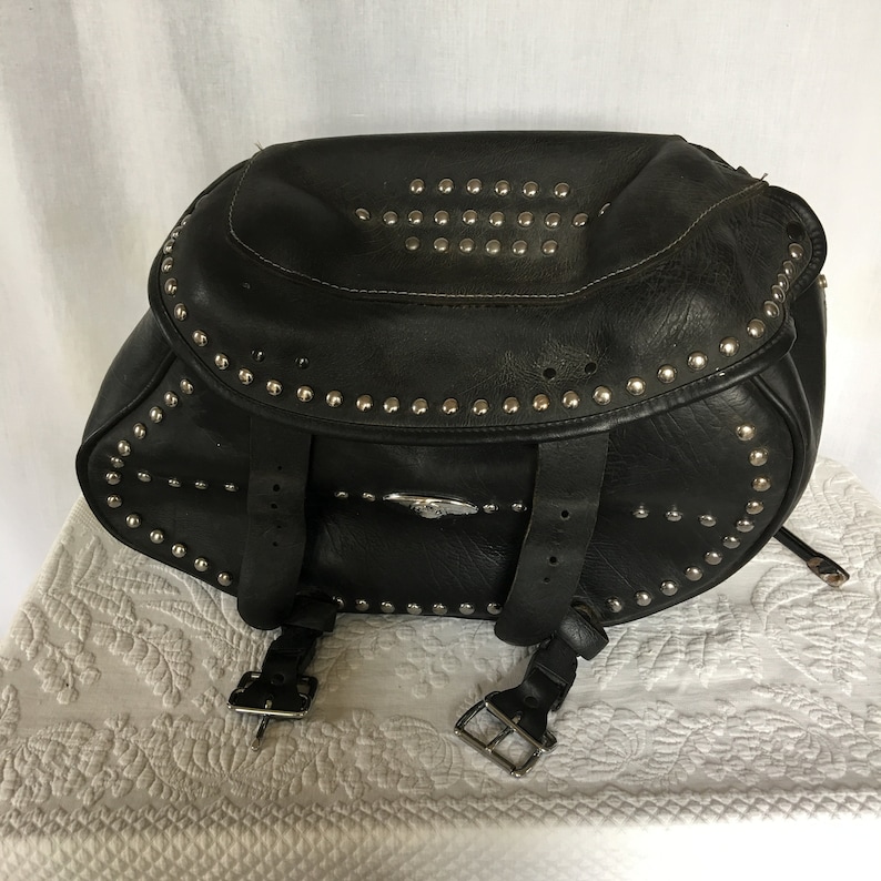 Vintage Pr Harley Davidson Leather Saddlebags With Stud Etsy