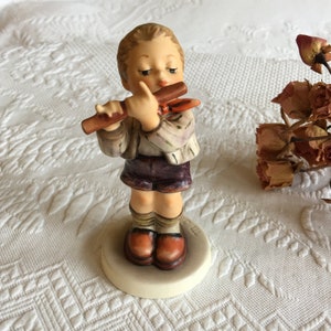 Vintage 1984 Hummel Figurine of Boy With Flute. Morning Concert #447. Exclusive Special Edition No. 11 for Members of Goebel Coll. Club.