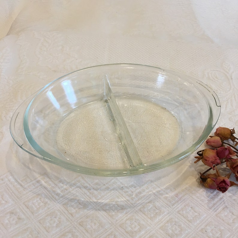 Vintage Glasbake Divided Glass Oval Baking Dish. J2352 Baking Etsy