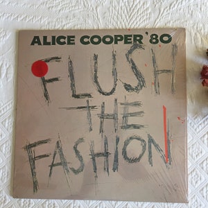 Vintage 1980 Alice Cooper &#39;80 Flush the Fashion. Warner Brothers, WB 56 805, Roy Thomas Baker Produttore. R.T.B. Auto Visual Prod.
