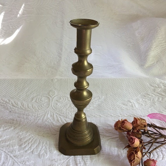 Antique 1890s Push up Brushed Brass Candlestick With Diamond and Bee Hive  Shape. Well Made Candlestick. -  Canada