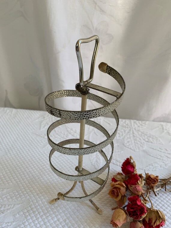 Vintage Spiral Earring Holder Stand. Spins and Compresses. Unique