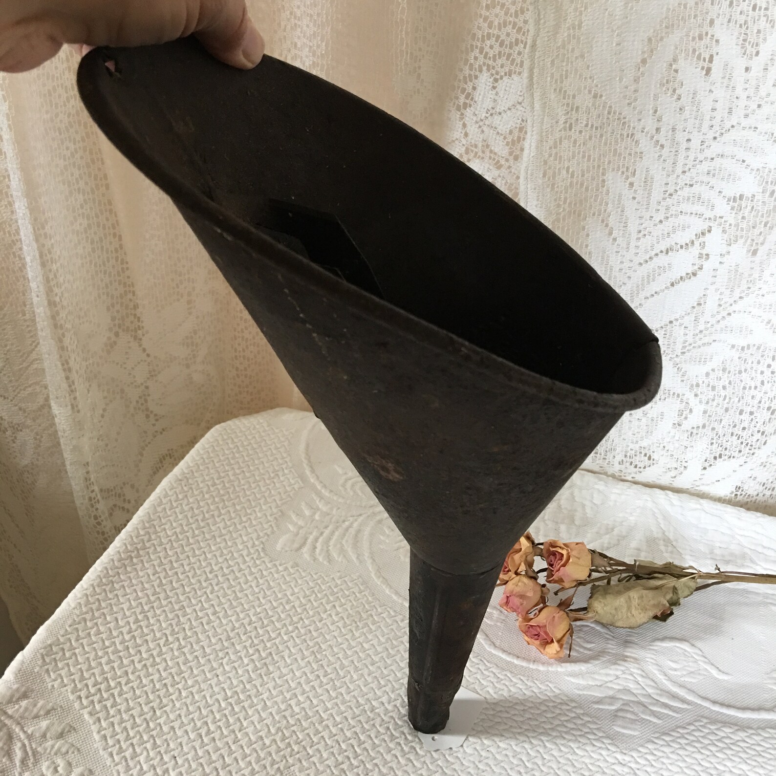 Vintage Funnel Lg. Cast Iron Oil Funnel. Fulvue Funnel Sharp Etsy