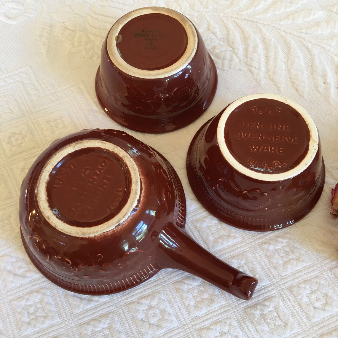 Vintage TST Genuine Oven Serve Ware. Made in USA. 2 Round Cup Etsy