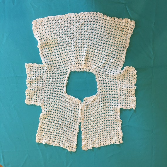 Vintage Cotton Crocheted Baby Sweater. Not Comple… - image 3
