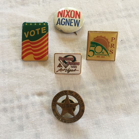 Vintage Retro Pinback Buttons Lot American Nike Jews Authentic